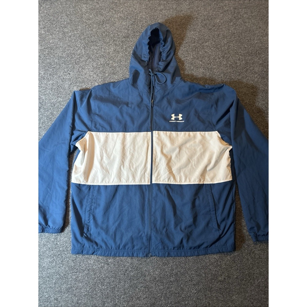 Under Armour Men's Sport Style Wind Training Jacket Blue/White Size 3XL - Picture 1 of 6